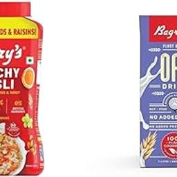 Bagrry's Crunchy Muesli 1kg Jar & Bagrrys Plant based Oat Drink 1l, Creamy Classic, Unsweetned |Vegan | Gluten free| Dairy Free |No Added Sugar | Plant based milk | No Preservatives | Breakfast Cereal-10
