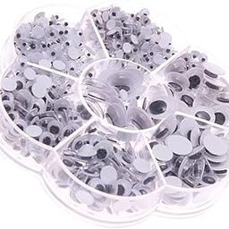 CALANDIS 710 Pieces Assorted Size Self Adhesive Sticky Wiggly Wiggle Googly Eyes Embellishments for Art Crafts Handmade Toys 4/5/6/7/8/10/12mm | Wiggle Eyes | Crafting Pieces-14