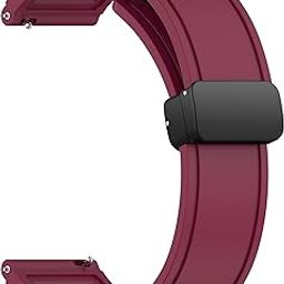 ACM Watch Strap Silicone Belt Magnetic Clasp 22mm compatible with Amazfit Balance 2 Smartwatch Band-image-88