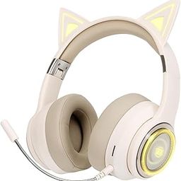 Absdefen 5.3 Cat Ear Headphone, Wireless Headmount, Bluetooth Earphones, LED Included, Bluetooth 5.3, ENC Noise Reduction, HIFI RGB Lighting Effect, IPX5, 40MM, 3.5MM Audio Cable, Microphone Included-17