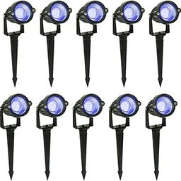 D'Mak 5W LED Spot and Spike Garden Light, Aluminium Die-Cast, Rustproof Garden Lighting for Outdoor Use (Blue, Pack of 10)-image-52