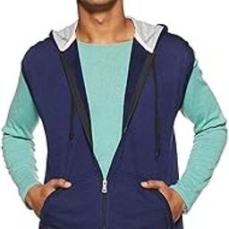 Men's Cotton Fleece Sleeveless Hooded Jacket-image-6