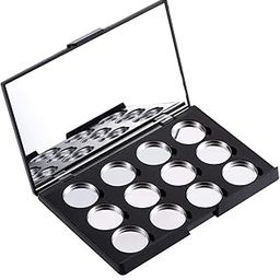 Allwon Empty Magnetic Eyeshadow Makeup Palette with Mirror and 12Pcs 26mm Round Metal Pans-image-50
