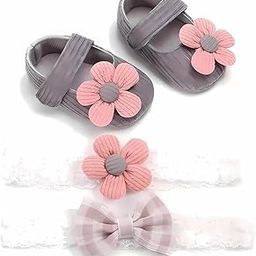 Infant Booties | Skin-Friendly Cotton Baby Shoes & Hairband Set | Non-Slip Rubber Soles | Easy-Fit Adorable Design for Early Walkers | Baby Girl & Newborn Essentials-image-19