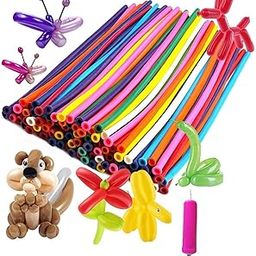 Crazy Sutra Animals Kit Twisting Balloons 100pcs Latex Long Modelling Balloons with 1 Balloon Pump creating different shapes and figures through twisting and combination techniques.(multicolor)-image-4