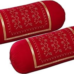 Rj Products Luxury Bolsters Cover (16 X 32) - Pack of 2 Maroon-image-14