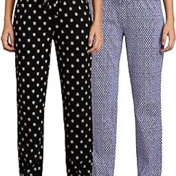 Women Cotton Relaxed Fit Pajama (Pack of 2)-image-83