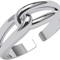 Pure 925 Sterling Silver Promise Knot Men Ring |Size Adjustable, Platinum Plated | Gift for Men & Boys-image-28