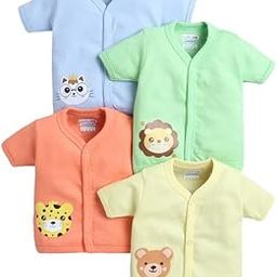 BUMZEE Baby Boys Cotton Pack Of 4 Front Open Jablas Half Sleeves-image-65
