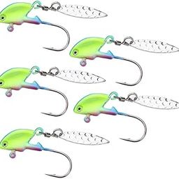 UJEAVETTE 5pcs Shad Jigs Head Baits Underspin Swimbait Hooks with Spoon Multicolor 7g-Sporting Goods- Fishing- Baits, Lures & Flies- Crankbaits-image-106