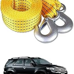 Znee Smart Premium Heavy Duty 4M Long Tow Belt ||Car Tow Cable || 3 Ton Towing Strap Rope || with Dual Heavy Duty Forged Hooks || Yellow Color ||Toyota Fortuner Old-picture-24