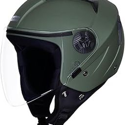 Studds Vogue Eco ISI Certified Open Face Helmet for Men & Women (Military Green - L)-image-33