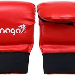 Snaga Karate Gloves/Boxing Training Gloves, Lightweight Padding, Elasticated Hook & Loop Strap Closure for Better Performance, Protection and Comfort (Red, S) (7-9 Years Old)-17