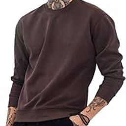 Men's Sweatshirt | Relaxed Fit Crew Neck with Ribbed Detailing | Cotton Blend Fabric for Casual & Street Wear | Durable & Minimalist Design-image-28