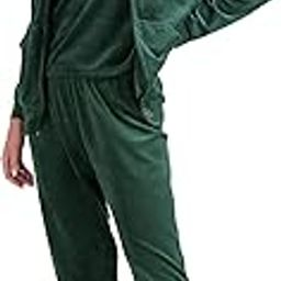 D-LINE Women's Premium Velvet 3-Piece Tracksuit Set (Emerald Green)-image-99