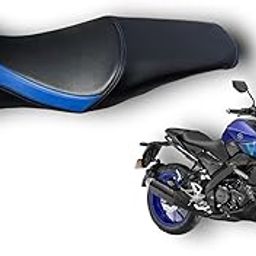 MT 15 Compatible Seat Cover with Added Rubber Foam | Motor Bike | Black Blue | Rubber-picture-12