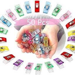 50 Pcs Sewing Clips Multi-Color For Sewing Craft Clamps Crochet And Knitting All Purpose For Quilting Binding Clips Fabric Clips Blinder Clips Photo Hanging Clips-12
