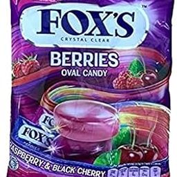 Fox's Berries Oval Hard Candy Raspberry & Black Cherry Flavor Packet, 125g, Purple & Red & White-image-41