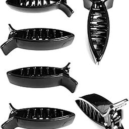 Banana Clips Styling Fashion Clip for Girls and Women (Medium Size Black) (Pack of 6)-image-77