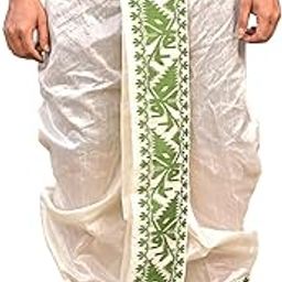 Men's Ready to Wear (Pant System) Jamdani(Border) Design Dhoti for Marriage,Pooja,Festival, etc. (GC007)-picture-12