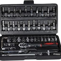DIP 46 in 1 Pcs Tool Kit & Screwdriver set and Precision Socket Set Wrench Set Multi Purpose Combination Tool Case, Multicolour-16