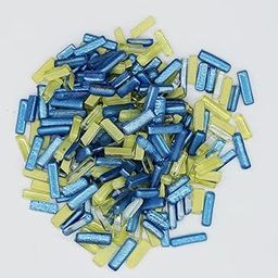 Sweven Art Mosaic Tiles, 5x20mm Thin Pipes, 5mm Thick, Glitter Blue & Yellow (Pack of 200Gms)-image-79