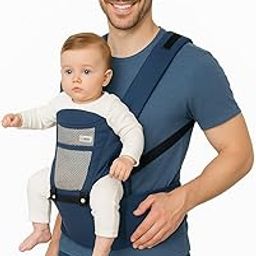 Ergonomic 6-in-1 Baby Carrier for Newborn to Toddler | Adjustable Breathable Baby Sling for Front & Back Carry | Comfortable Padded Straps | Ideal for 3-36 Months | Blue Color-image-38