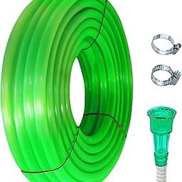 0.5 Inch PVC Green Water Pipe| PREMIUM Knurling Transparent Garden Hose| Lightweight, Green Color Durable & Flexible| With Accessories for Cleaning, Outdoor-Indoor Use (15 Meter)-picture-32