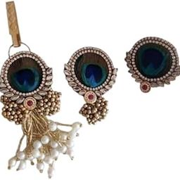 Nilanchal Handicrafts Satka + Brooch + Saree Pin Set for Women | Sparkling Peacock Saree Brooch Pins for Dress, Blazer, Shawl | Ethnic Jewellery Gift Combo | Set of 5-image-47