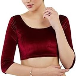 Women's Full Velvet Blouse – Designer Readymade Style with Full-Length Sleeves-image-125