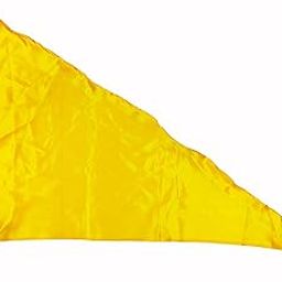 La Jarden LARGE 3x4.5 feet Non printed पीला त्रिकोणीय कोरा ध्वज (blank Mango yellow flag) in silky satin fabric for Yoga, Buddha Meditation centre, Om shanti bhawan, dhwaj for temple, Flag, house, bouddha & religious purpose 1 nos. (36X54 inches)-picture-15