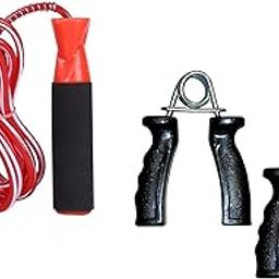 Simran Sports Home Exercise and Fitness Combo Ball Bearing Skipping Rope & Hand Gripper-picture-14