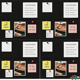 Panchhi Store 12 Pcs Adhesive Notice Board Black Bulletin Board with 40 Drawing Pins Felt Message Board for Paste Notes, Photos, Schedules - Pin Board for Study Room, Office, Home, School, Restaurant-image-21