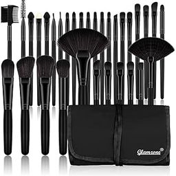 Makeup Brushes Set Eyeshadow Foundation Brushes Concealer Brush Eyelash Blusher Brushes 24 Pcs soft Make up Brush Kit,These Vegan and Cruelty-free Brushes have Soft Synthetic Bristles (Black)-36