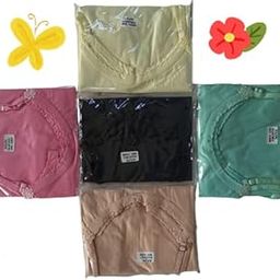 Women's/Girls Premium Cotton Camisole Spaghetti Top Adjustable Strap Slips Combo Pack of 5-image-78