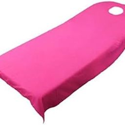 UJEAVETTE 2xBeauty Salon Bed Sheet Couch Table Cover Face Breath Hole Multifunction Rose Red-image-33