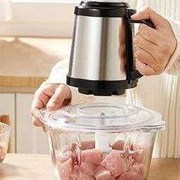 Stainless Steel and Glass Electric Meat Grinders Fruits Vegetable Grater Chopper Fillings Maker (Multicolour)-11