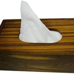 Wooden Tissue Box Holder | Rustic Brown Tissue Holder for Home and Office | Fits Standard Tissues | Decorative Pine Wood Tissue Dispenser-image-62