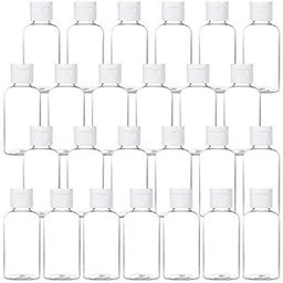 dinojames 50ml Refillable Plastic Bottles – White, Flip Top Cap, Leak-Proof Travel Containers – Pack of 24 for Liquids, Toiletries, DIY & Cosmetics-35