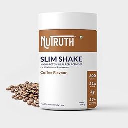 NUTRUTH- High Protein Meal Replacement Coffee Flavoured Shakes | 21 Gm Protein/Serving | Weight Control & Management Protein Shake for Men and Women (500 gm)-image-84