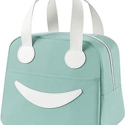 NuShop Smiley Insulated Lunch Bag for Women, Kids, and Students – Waterproof Thermal Cooler Tote, Picnic Organizer, Reusable Tiffin Box Storage Bag for Work, School, and Outdoor (Small - Green)-image-68