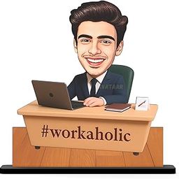 AVATAAR STUDIO Personalized IT Professional Caricature Gift Workaholic Desk Avatar Birthday Gift for Husband Boyfriend Friend Office Colleague Corporate Gift for Men (Workaholic Boy, 10 Inches)-image-85
