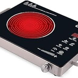 GIZMORE 2200 W Infrared Cooktop Compatible with All Utensils| Crystal Glass & Touch Control| Auto Cooling System |Digital Display |Temperature Adjustability-10