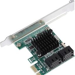 ICRPSTU SATA 3.0 Expansion Card 4-Port PCIE to SATA 3.0 Expansion Controller Card Adapter 6G-10