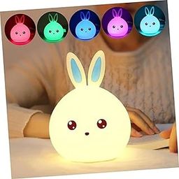 Silicone Bunny Rabbit Kids Night Lamps Birthday Gifts Boys Girls Valentine Gifting Soft Touch Lamp 7 Color Changeable-image-70