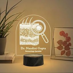 Gift Me Bazar Personalized Dermatologist Specialist Led Desk Table Lamp with Warm White Light & USB Powered | Gift for Skin Doctor & Medical Student | Thankyou Gift for Dermatologist-14