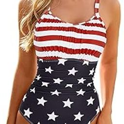 Tummy Control One Piece Swimsuit for Women Vintage Bathing Suits Ruched Swimwear-image-33