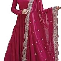 fashion basket Women's Georgette Solid Anarkali Dress-picture-18