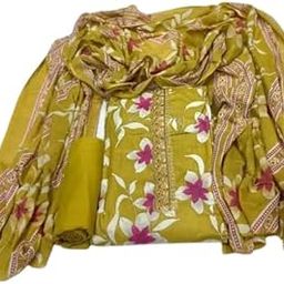 Shree Paras Creation Women's Soft Cotton Flower Printed Salwar Suit Dress Material With Cotton Dupatta | Unstitched Traditional Suit Set for Girls-picture-50