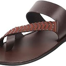 Men's Faux Leather Stylish Comfy Toe Ring Slipper Sandal-picture-35